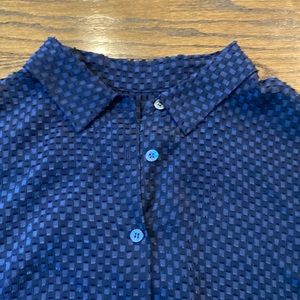 Pink Tartan sheer silk blouse